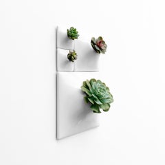 Modern White Wall Planter Set, Mid Century Modern Decor, Art Sculpture, Node BS1
