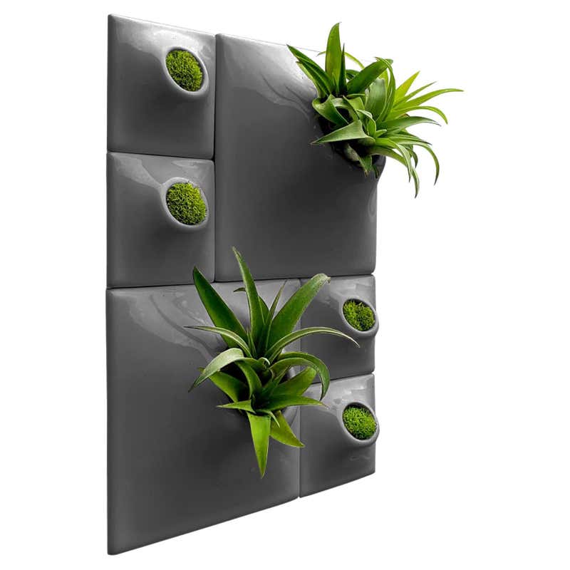 Faceted Modular Ceramic Living Wall Planters, Set of 14 Pieces For Sale ...