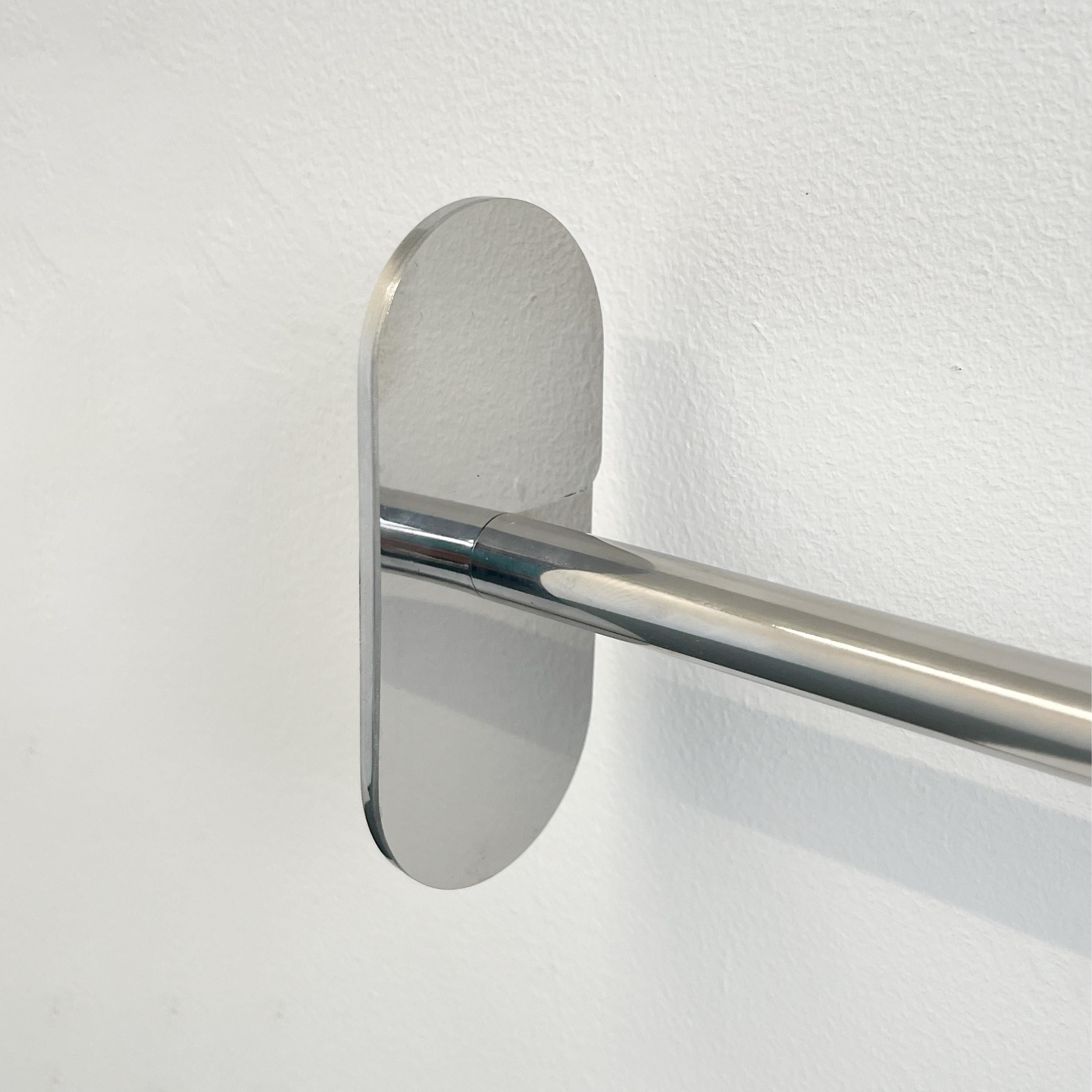 Contemporary Modern Wall to Wall Oval Mirror with Minimalist Stainless Steel Frame For Sale