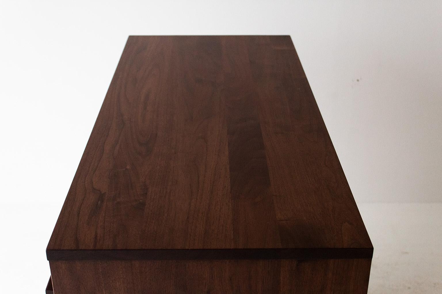 Contemporary Modern Walnut 3-Drawer Dresser For Sale