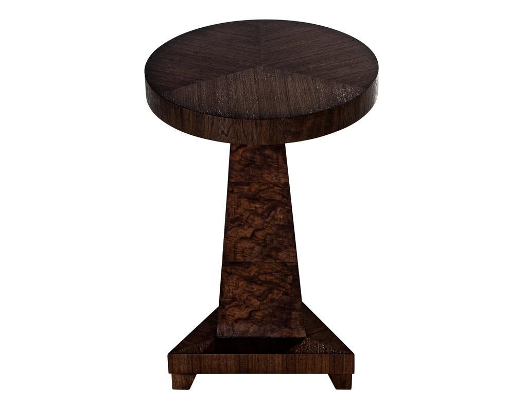 Modern Walnut Accent Drinks Table In New Condition For Sale In North York, ON