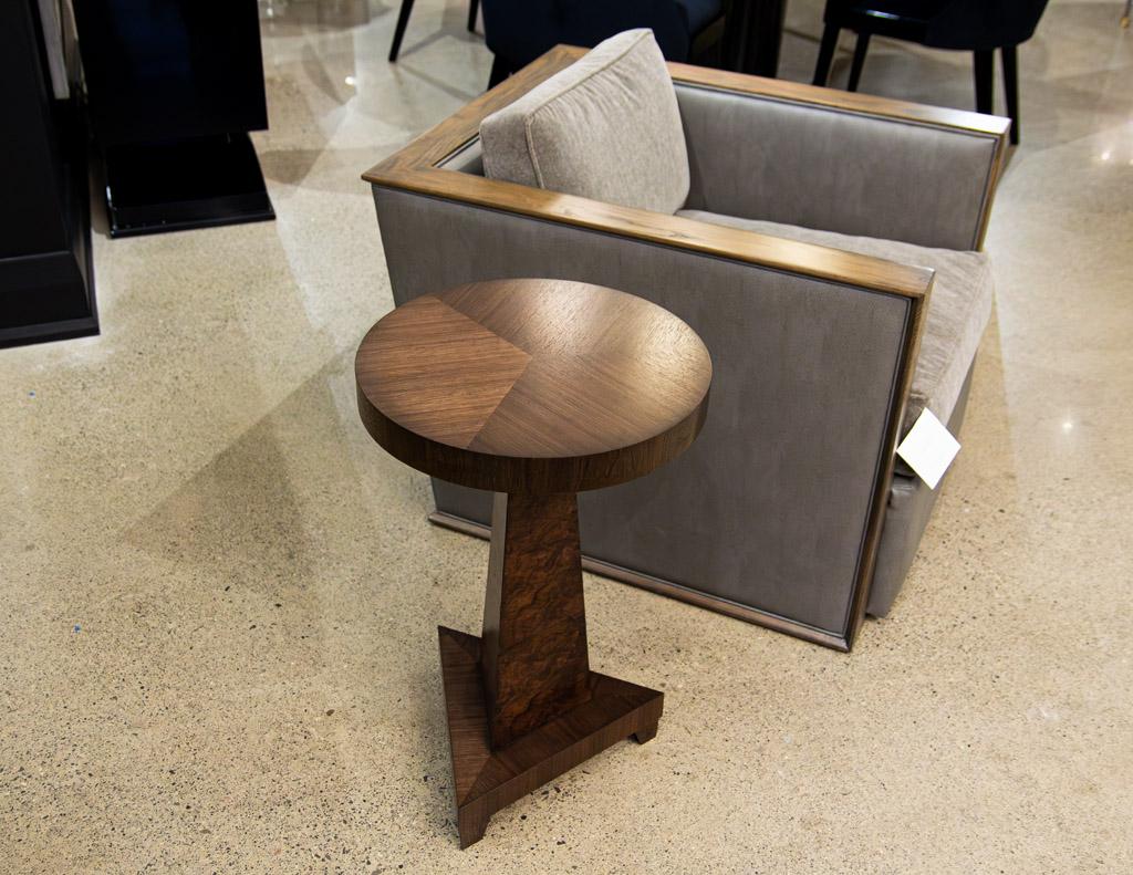 Modern Walnut Accent Drinks Table For Sale 2