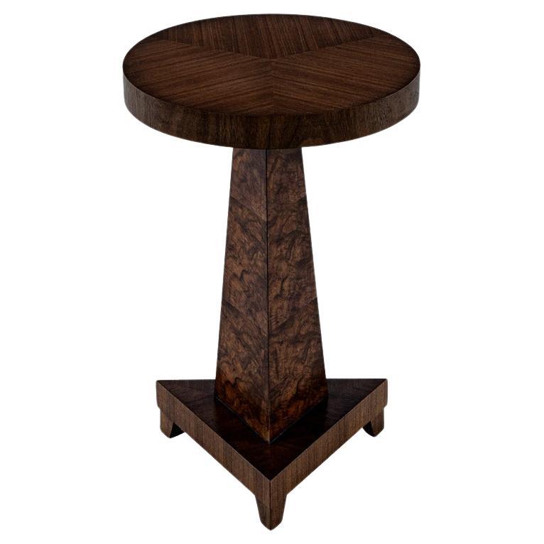 Modern Walnut Accent Drinks Table For Sale