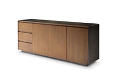 Modern Walnut and Bronze buffet designed by Greg Sheres; "Barcelona"