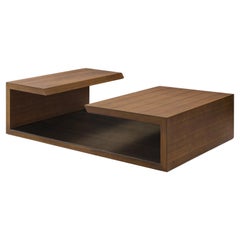 Modern Walnut and Bronze Cocktail Table Designed by Greg Sheres. In Stock.