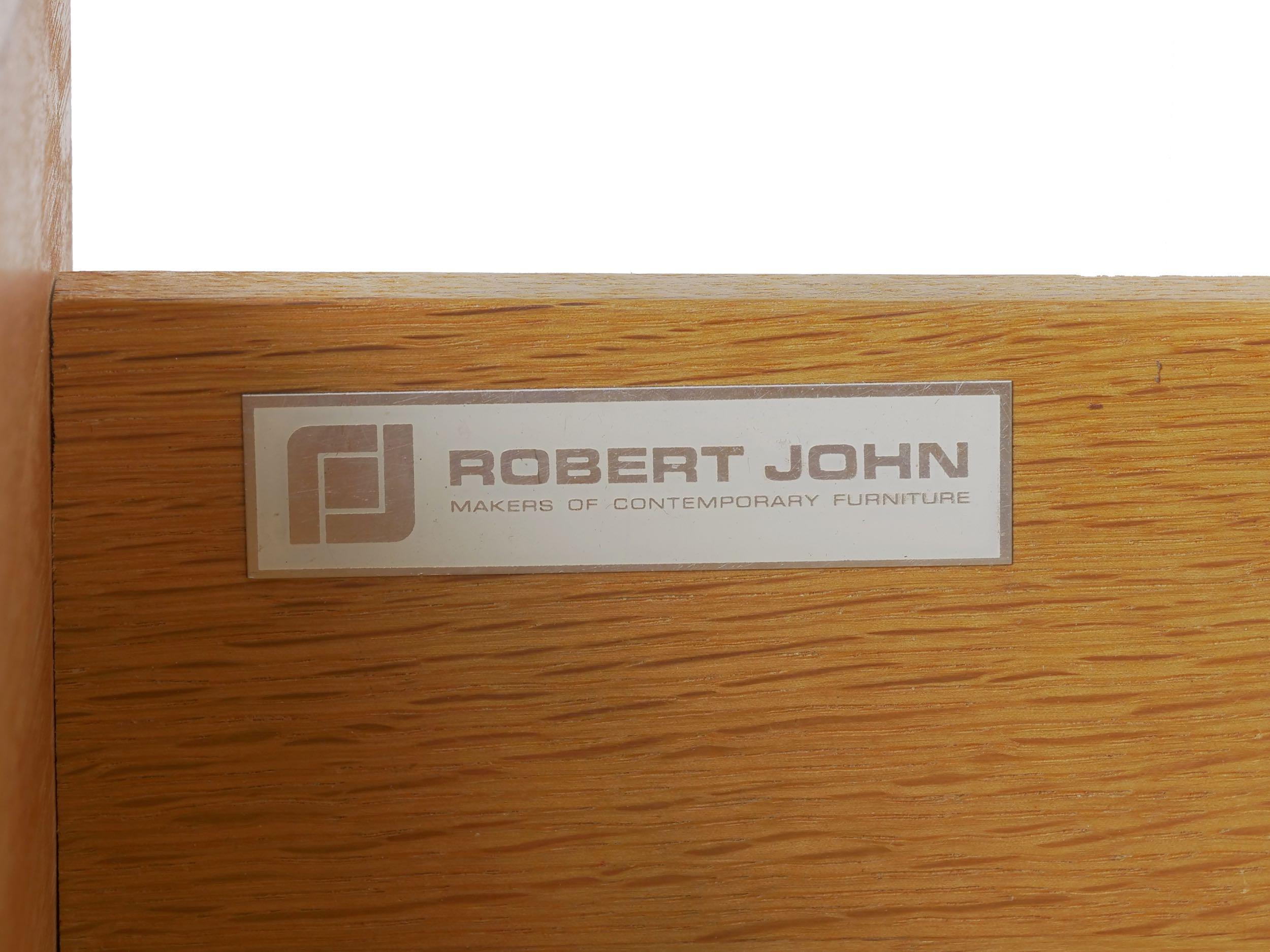 Modern Walnut and Steel Office Credenza Filing Cabinet, Robert John circa 1960s 11