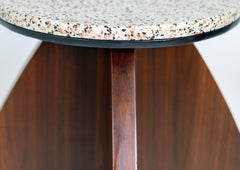 Modern Walnut and Terrazzo Pedestal