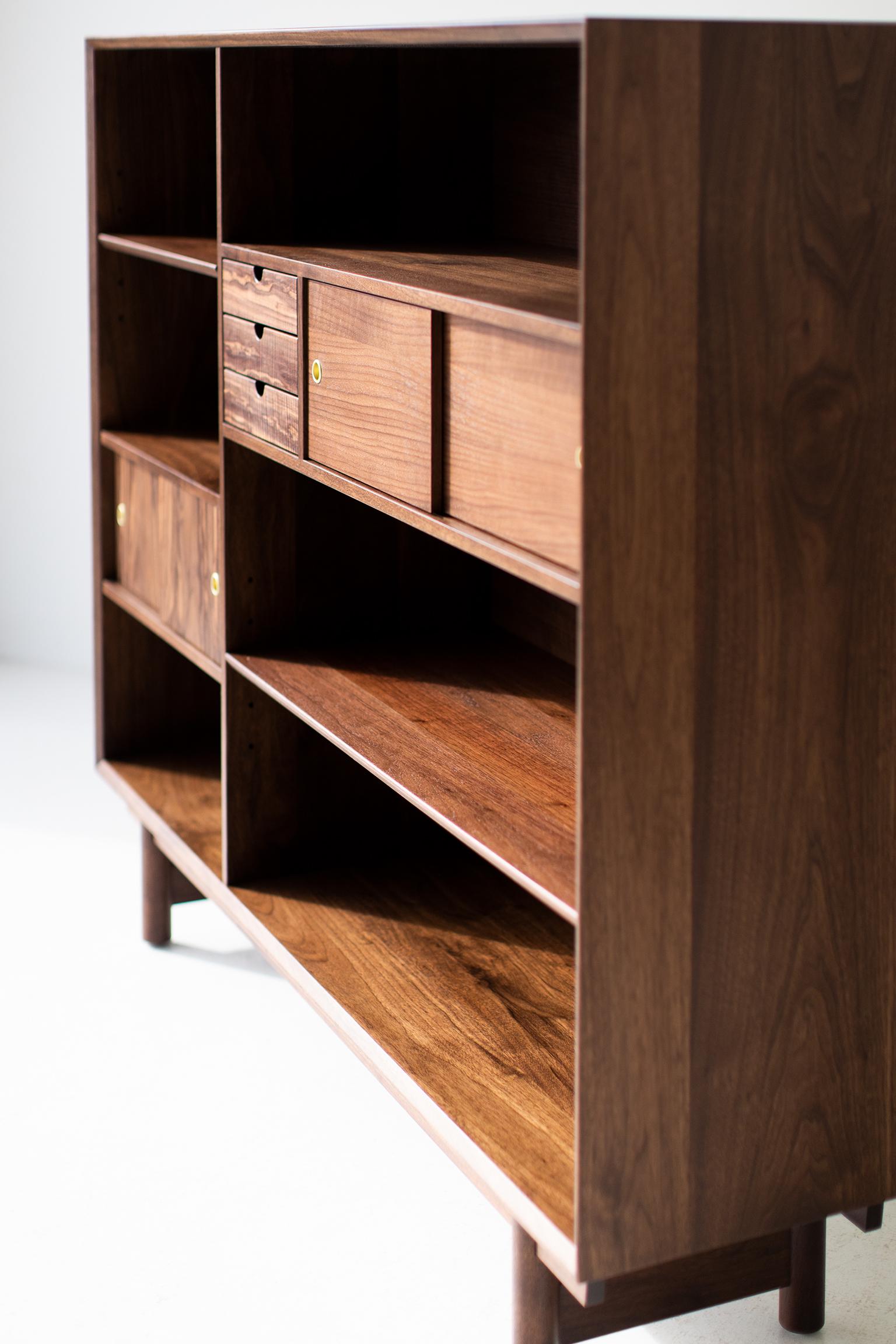 Modern Walnut Bookcase by Lawrence Peabody For Sale 2