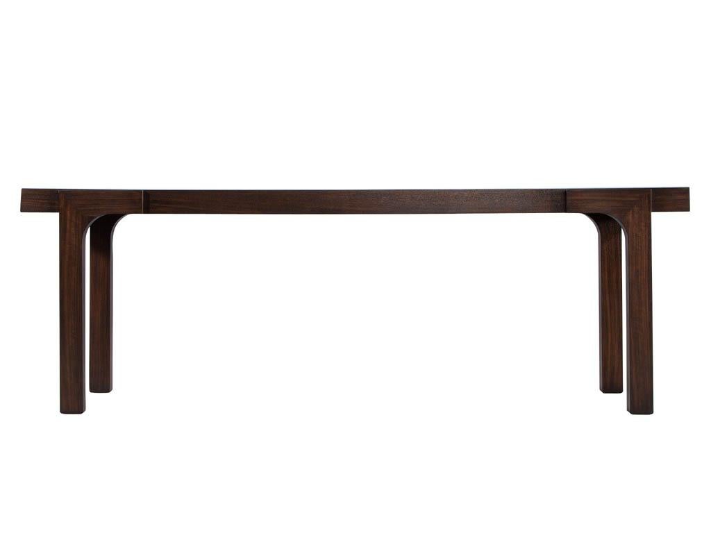 Modern Walnut Console Table In New Condition In North York, ON