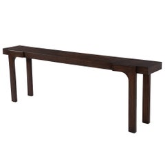 Table console moderne en noyer