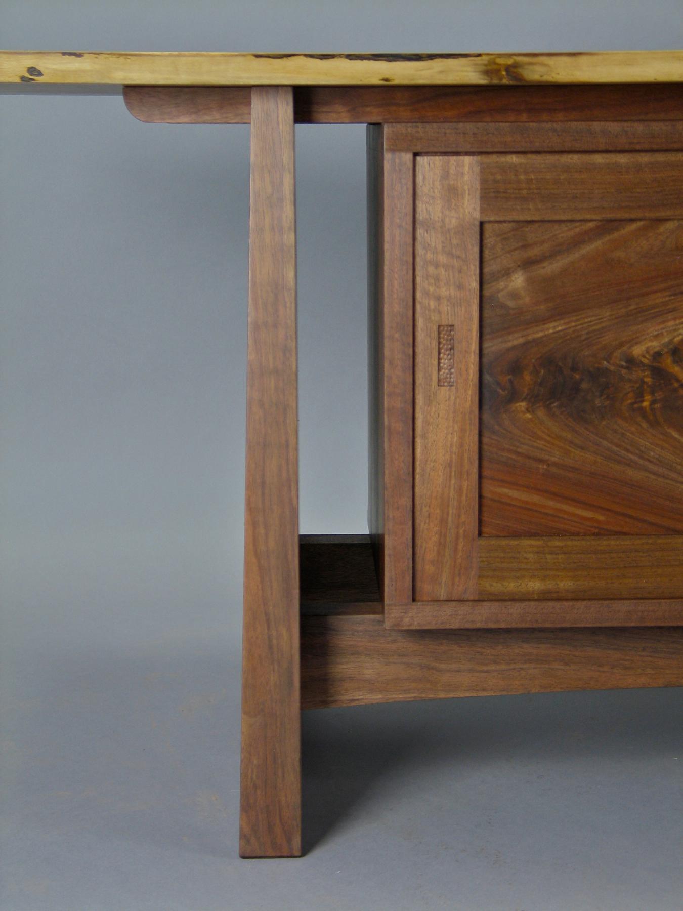 Modern Walnut Credenza by Thomas Throop / Black Creek Designs - Made to Order For Sale 4