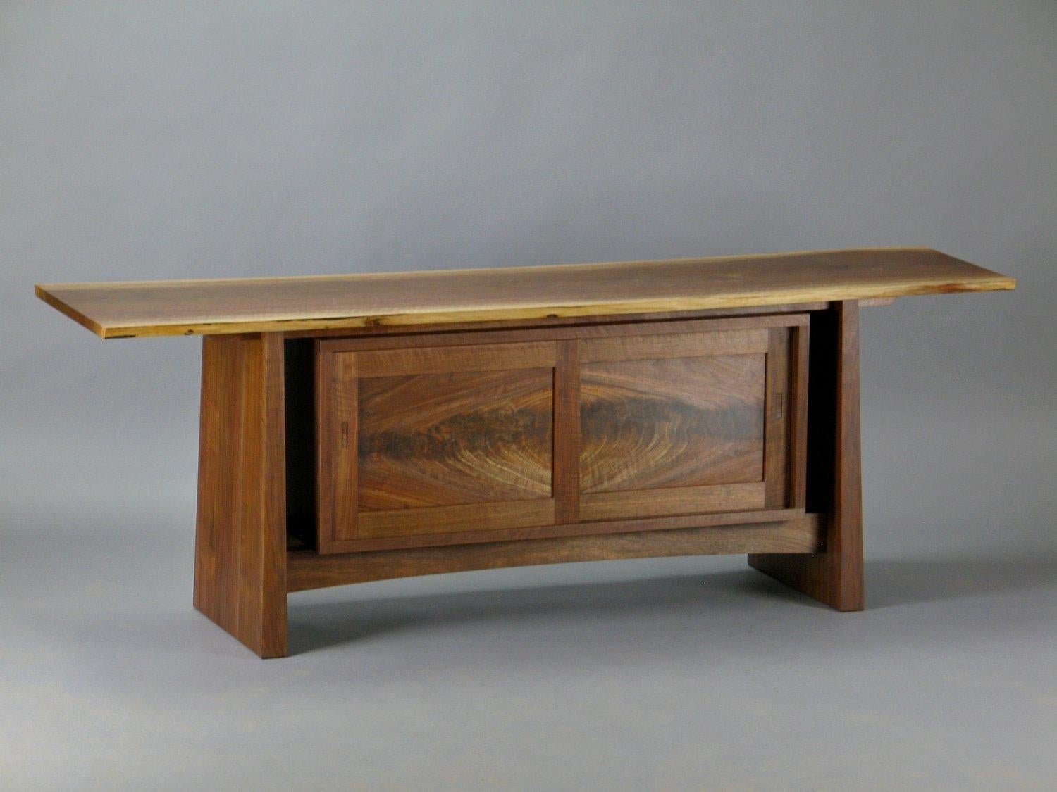 Modern Walnut Credenza by Thomas Throop / Black Creek Designs - Made to Order For Sale 3