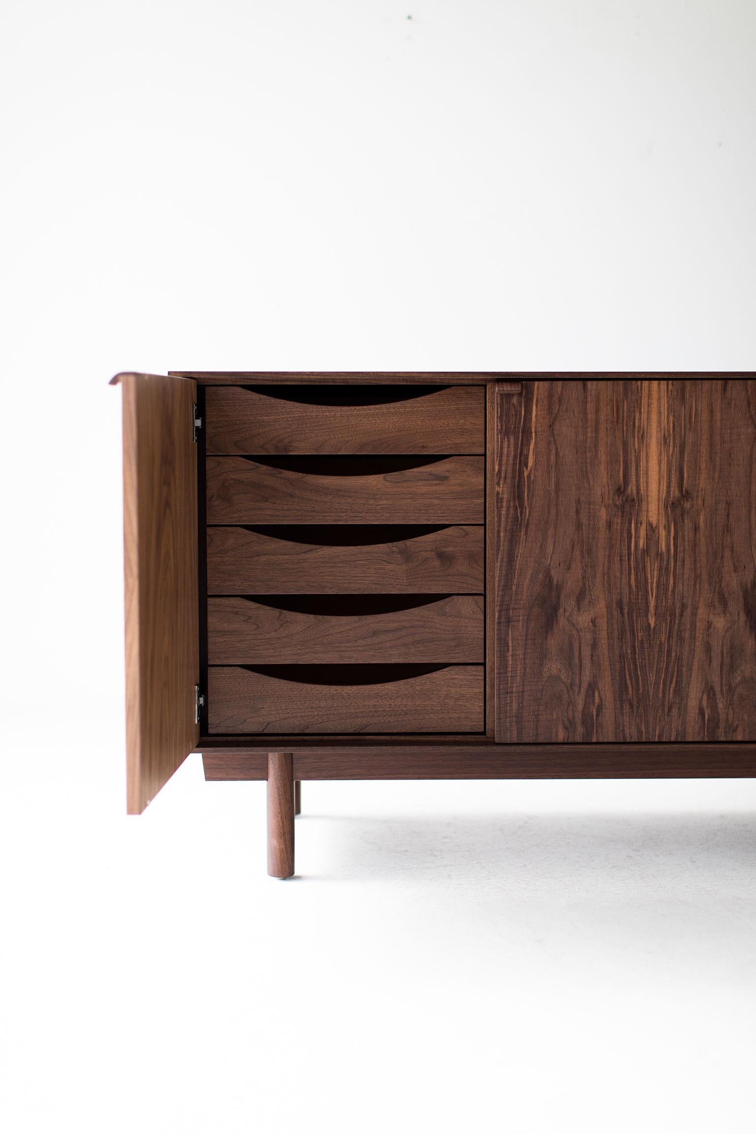 Modern Walnut Credenza the Peabody Collection For Sale 4