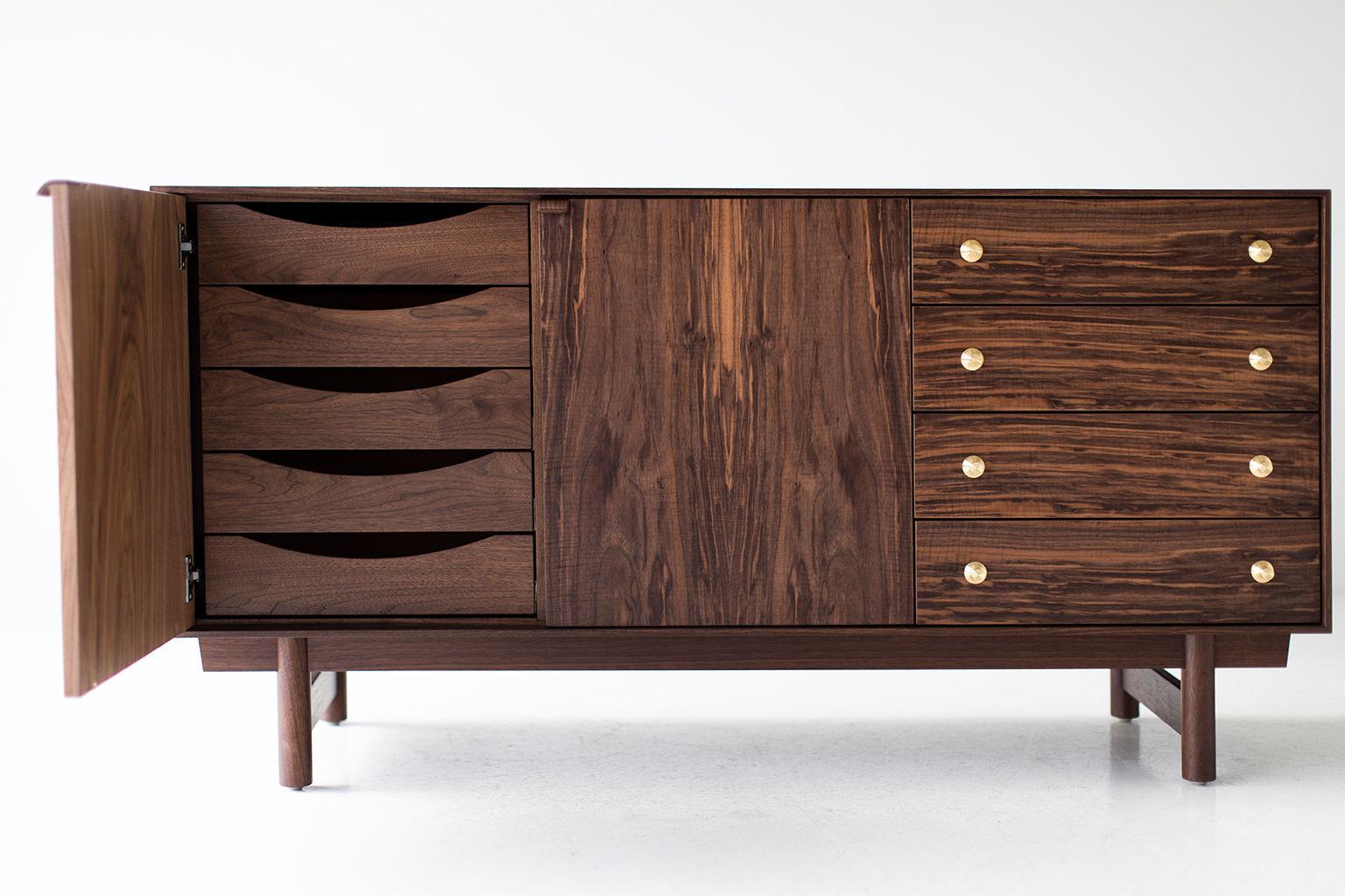 Modern Walnut Credenza the Peabody Collection For Sale 7