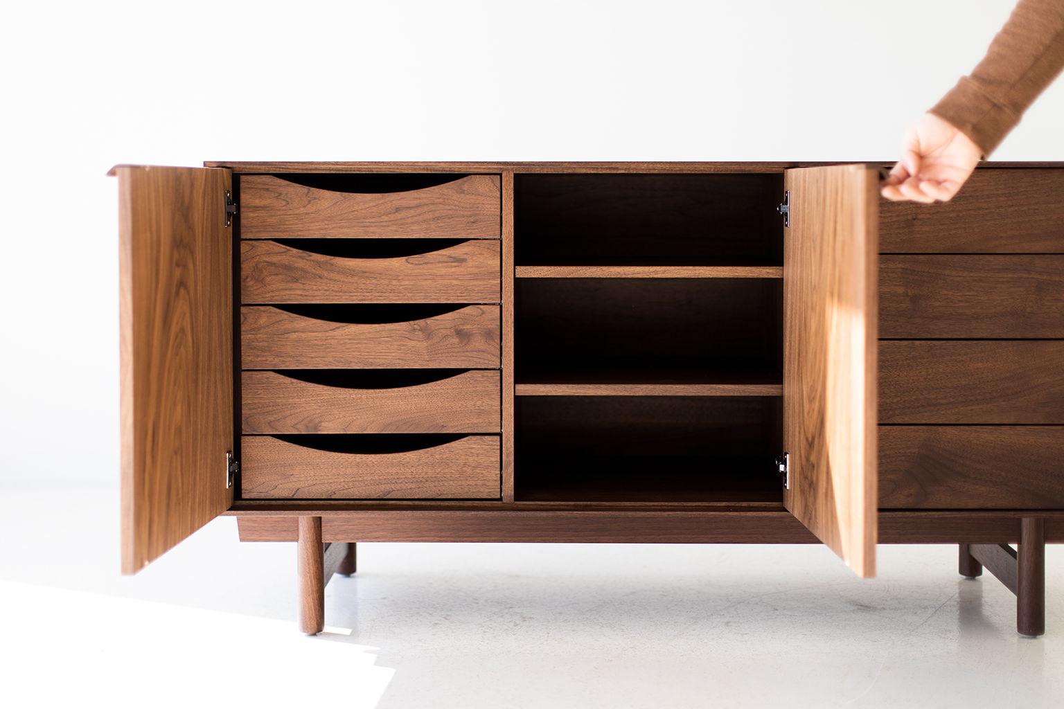 American Modern Walnut Credenza the Peabody Collection For Sale