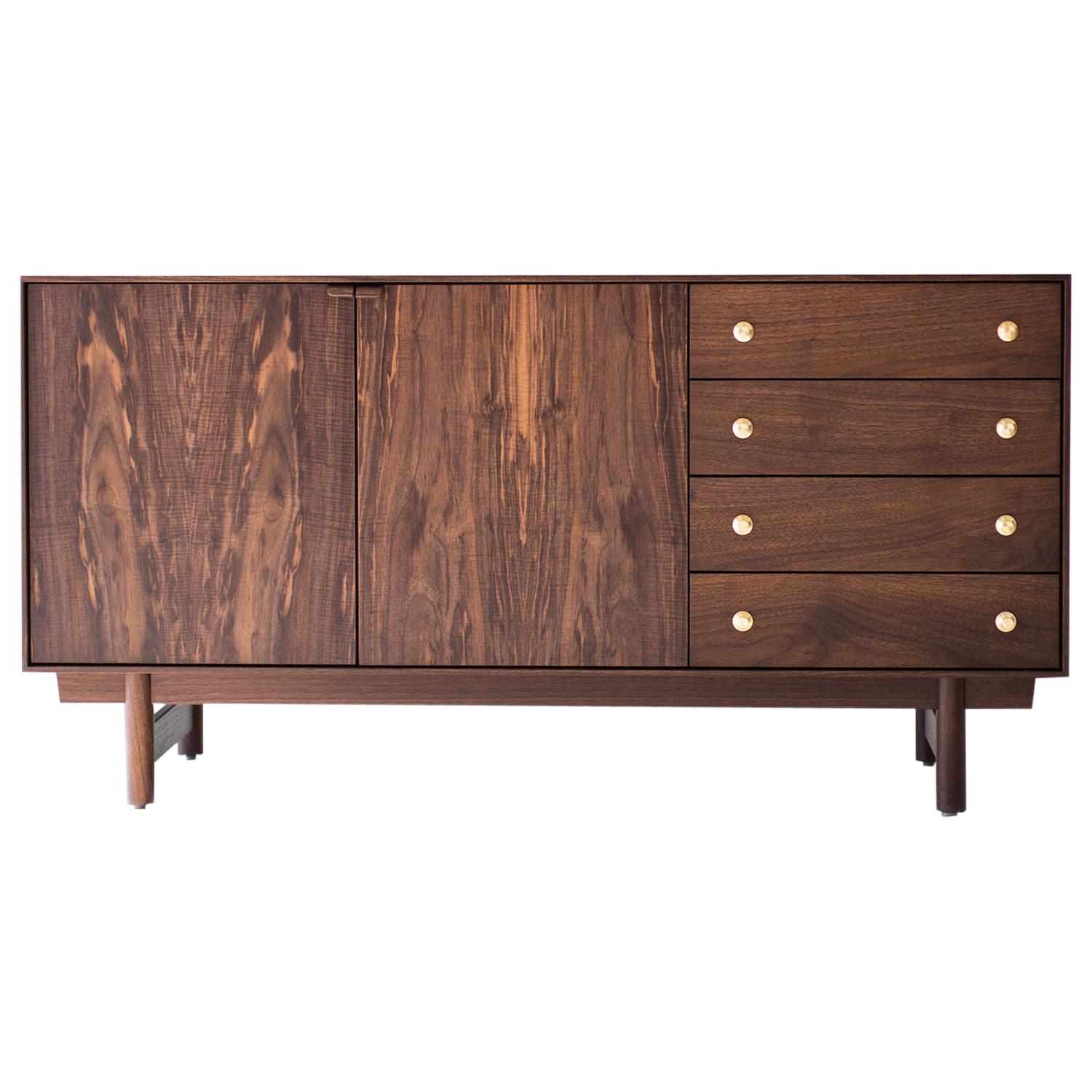 Modern Walnut Credenza the Peabody Collection For Sale