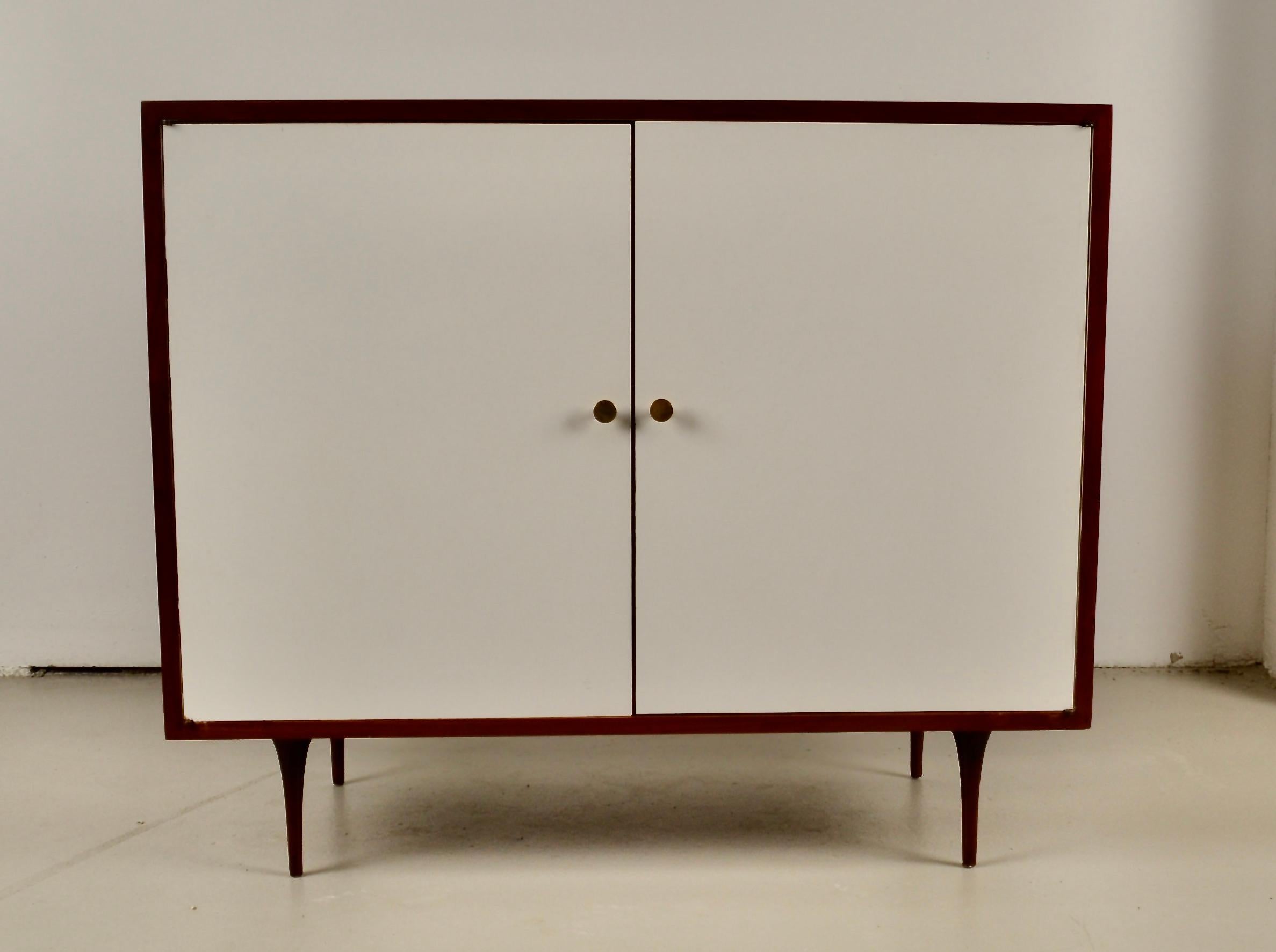 Modern Walnut Credenza with Laminate Doors, USA, 1960s In Good Condition For Sale In Norwalk, CT