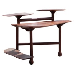 Modern Walnut Custom Organic Multi-Tiered Natural Wood Desk or Table