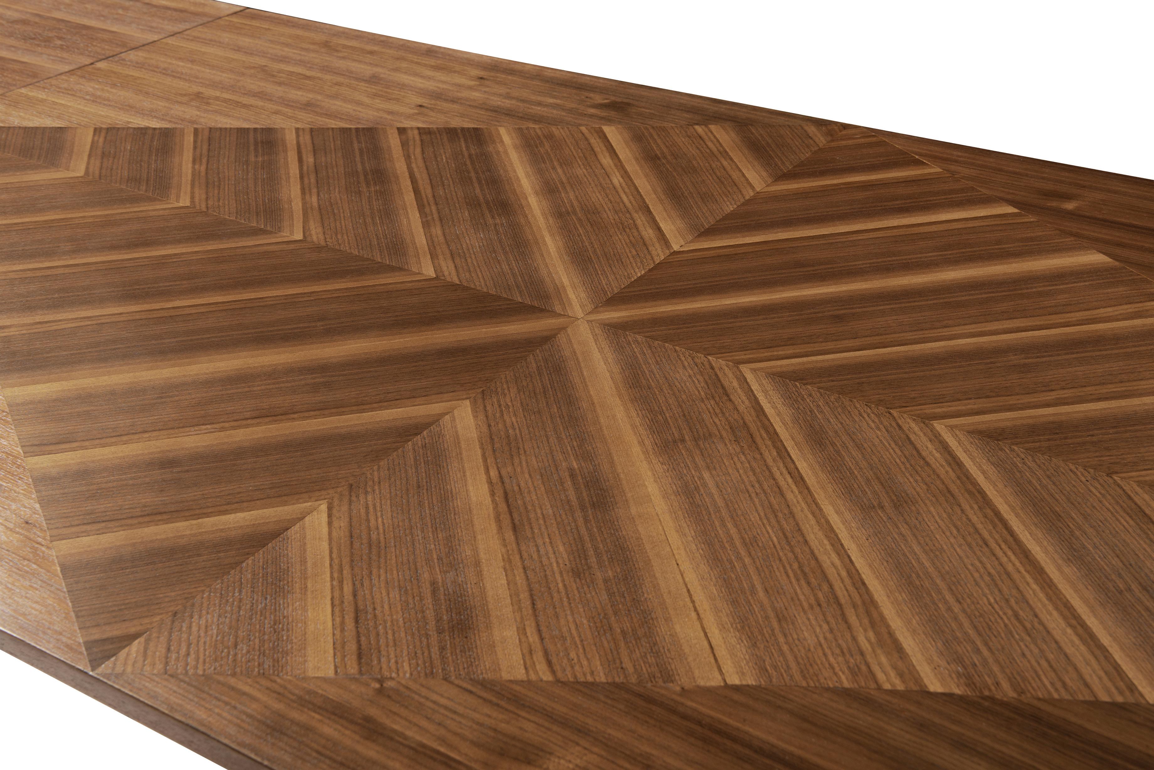 Chinese Modern Walnut Dining Table Designed by Greg Sheres, In Stock For Sale