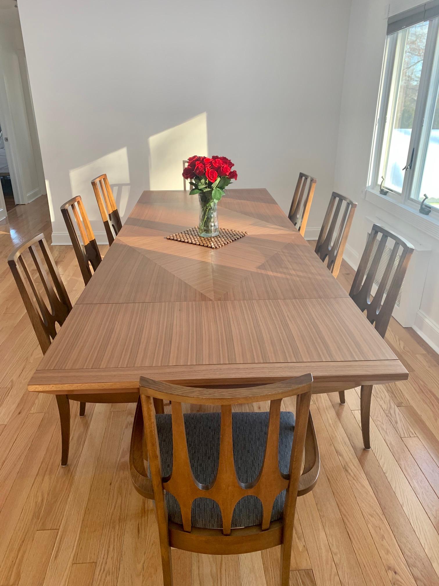 Modern Walnut Dining Table Designed by Greg Sheres, In Stock For Sale 1