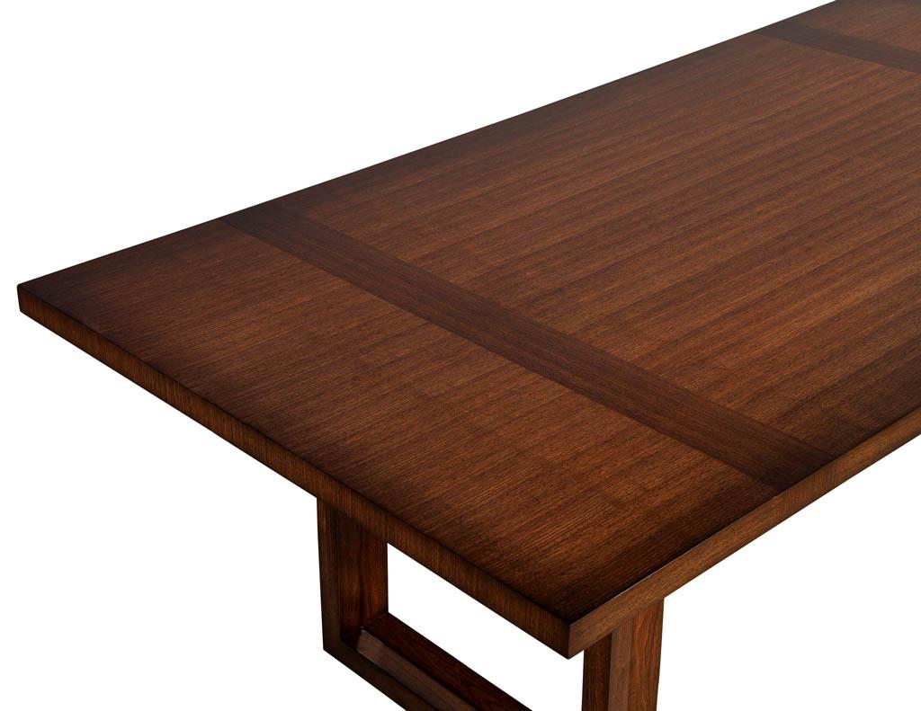 Modern Walnut Dining Table with Geometric Bases 1