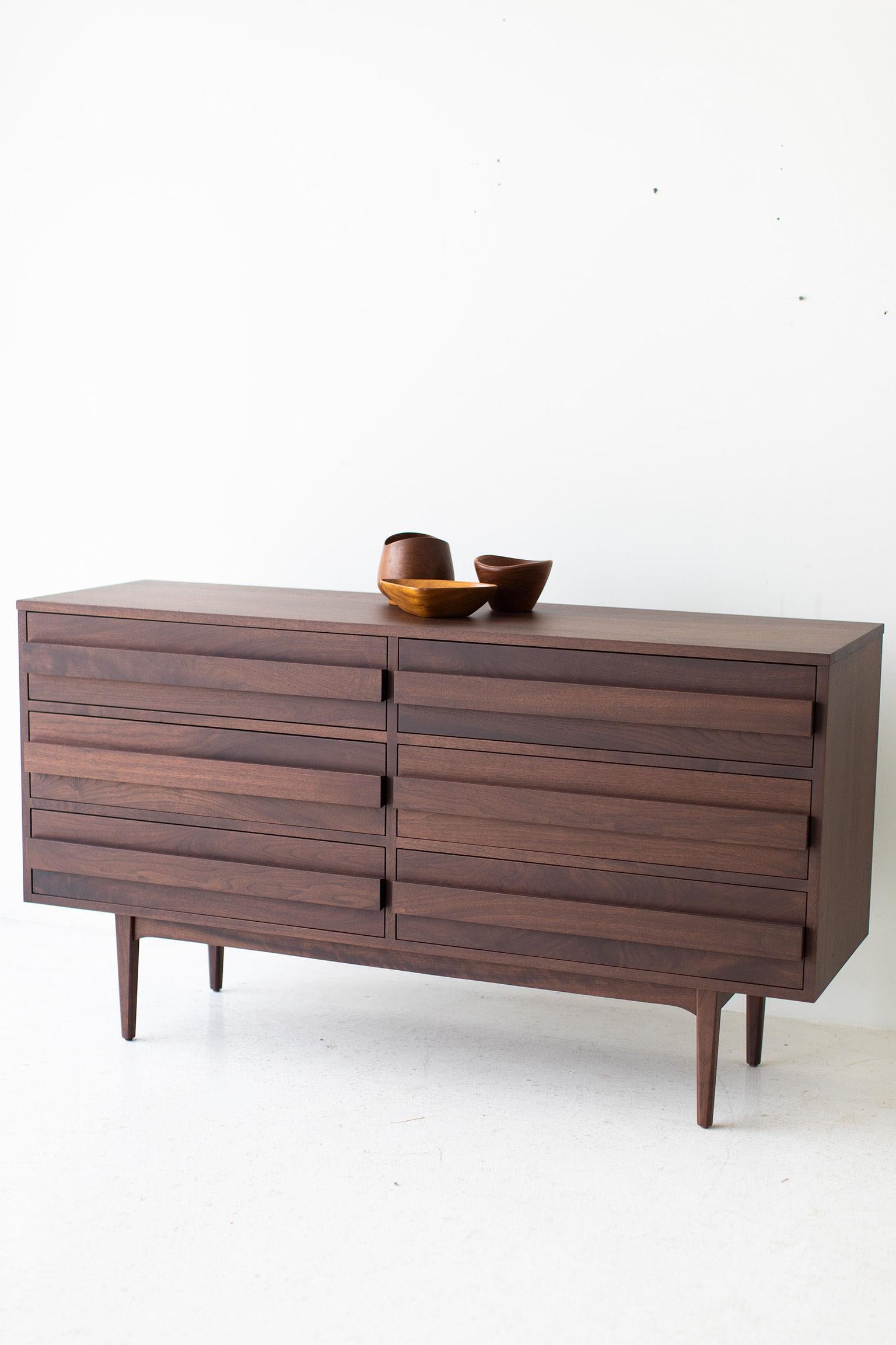 contemporary walnut chest of drawers