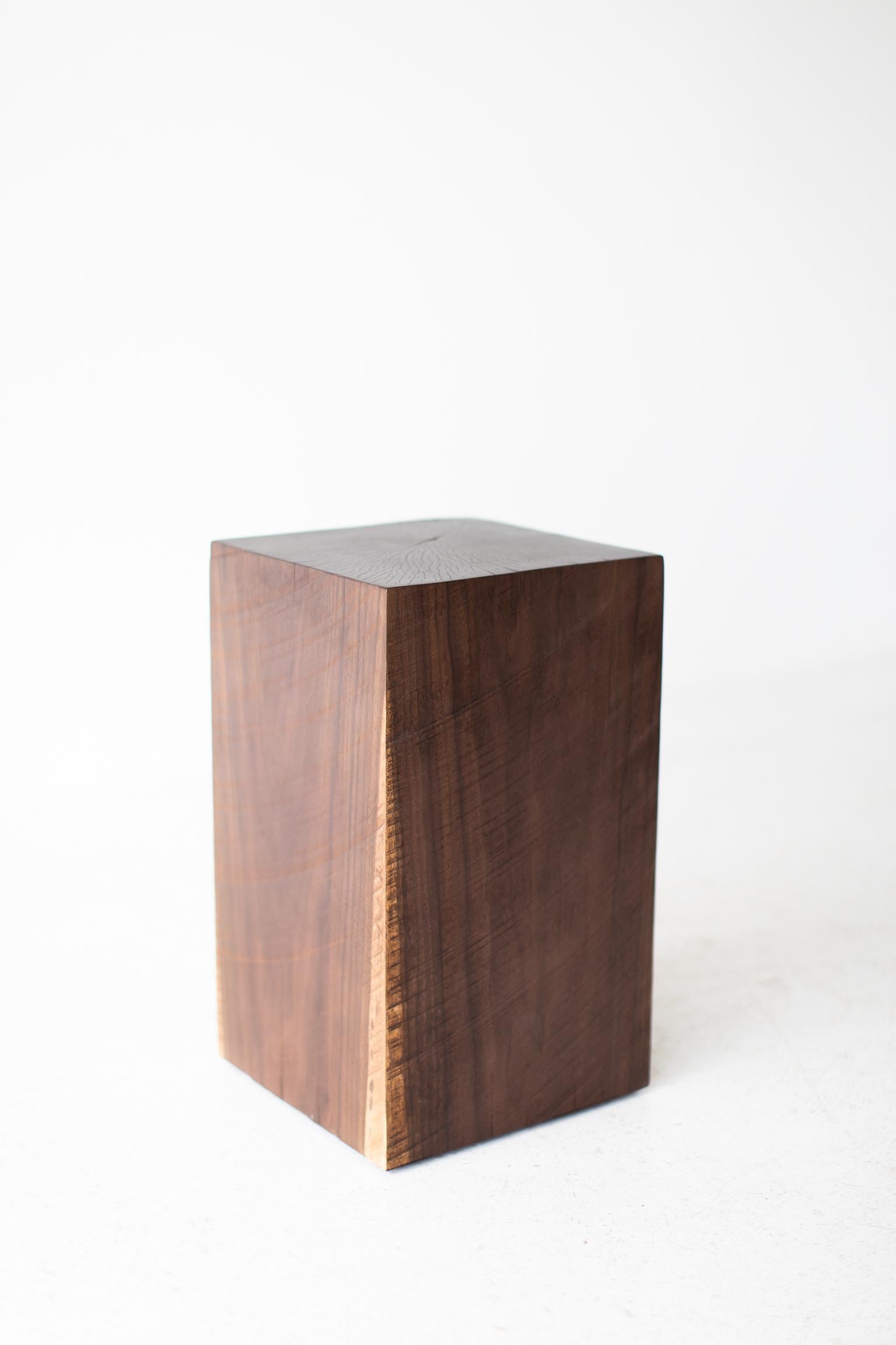 Modern Walnut End Table by Bertu Home In New Condition For Sale In Oak Harbor, OH