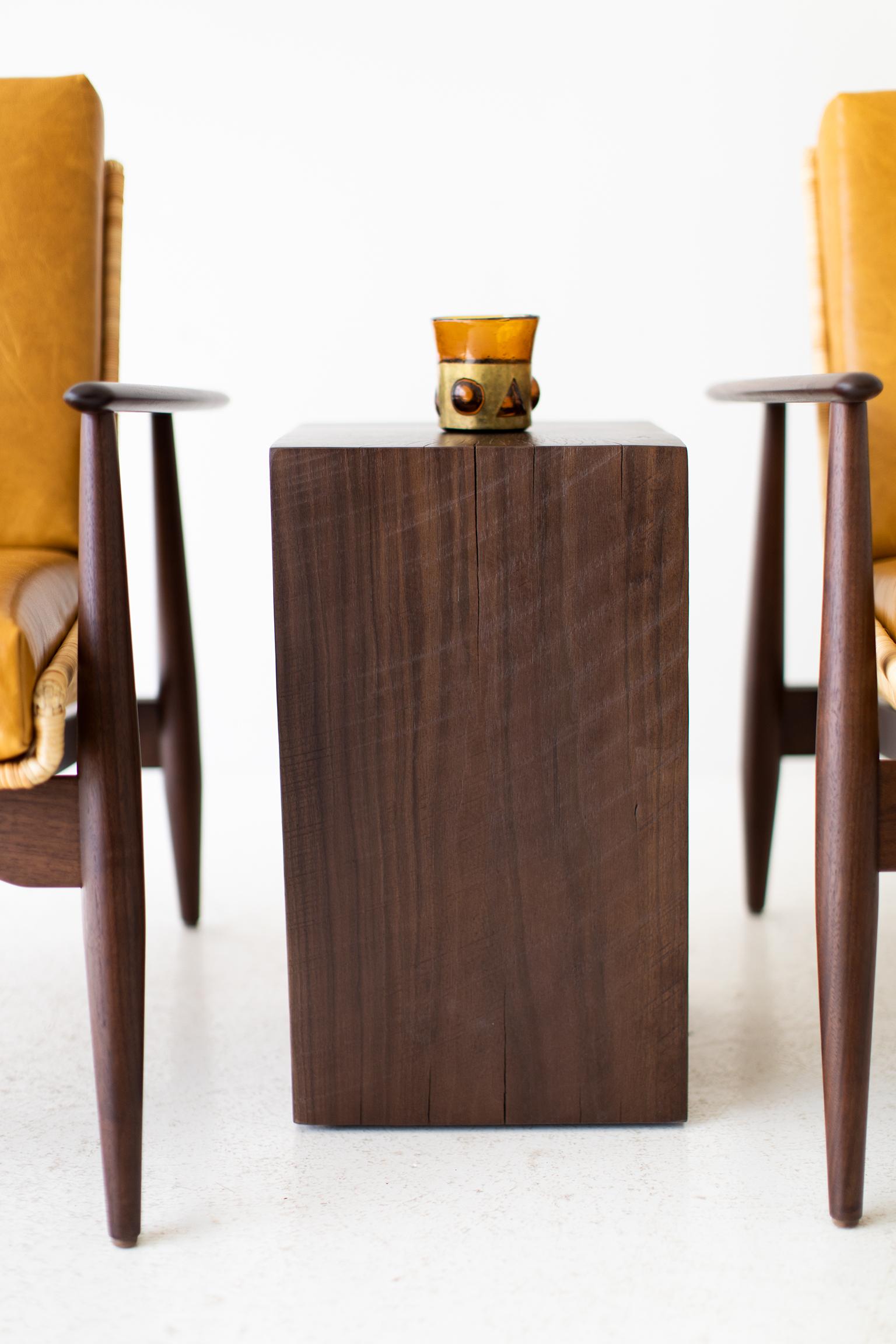 Modern Walnut End Table by Bertu Home For Sale 1