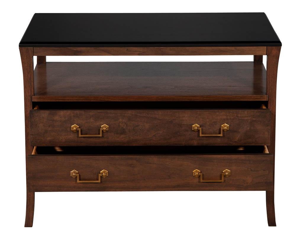 American Modern Walnut End Table Chest For Sale