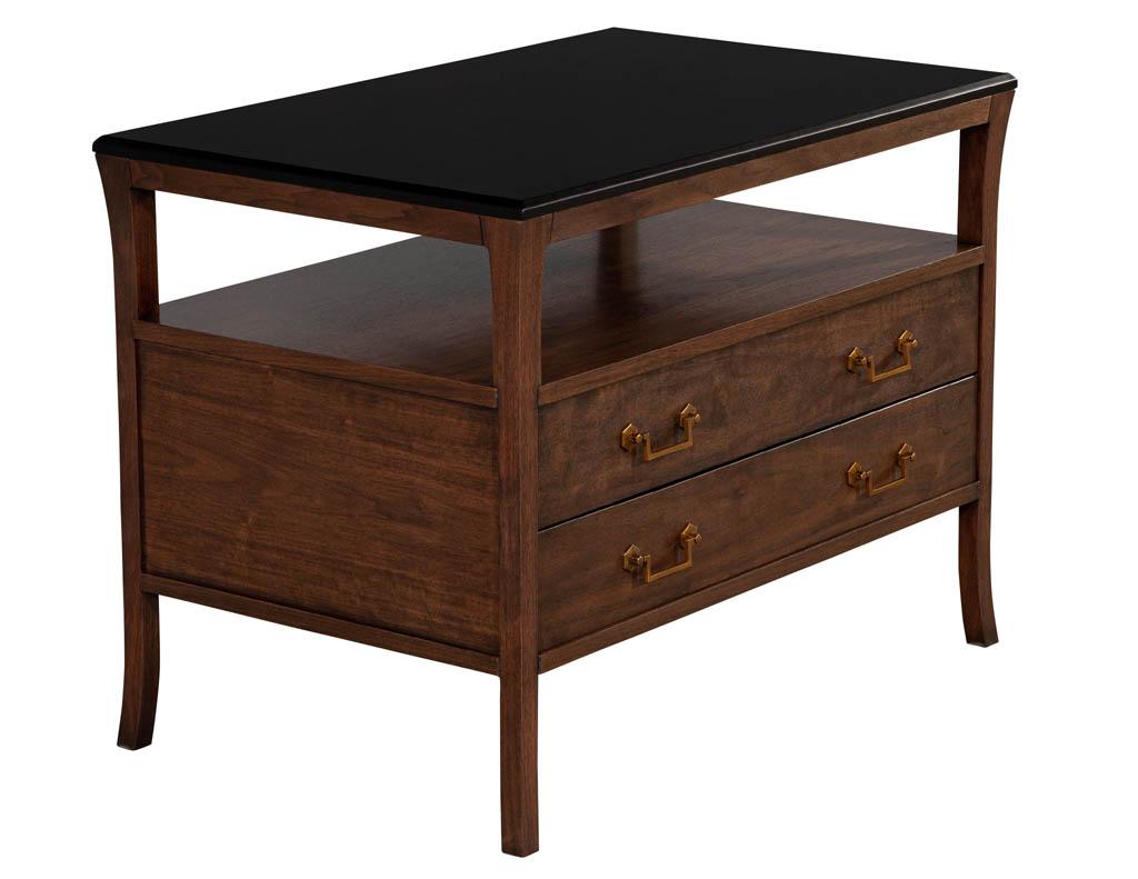 Contemporary Modern Walnut End Table Chest For Sale