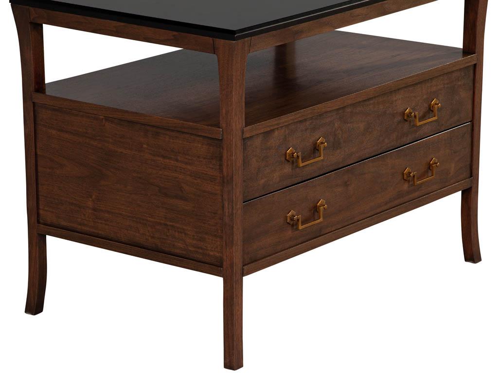 Metal Modern Walnut End Table Chest For Sale