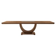 Mesa de Comedor Extensible Moderna de Nogal Diseñada por Greg Sheres En Stock