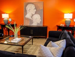 Modern Walnut Fluted Tambour Sideboard Credenza