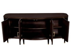 Modern Walnut Fluted Tambour Style Door Sideboard Buffet Credenza