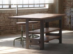 Modern Walnut H Frame Industrial Kitchen Island Work table