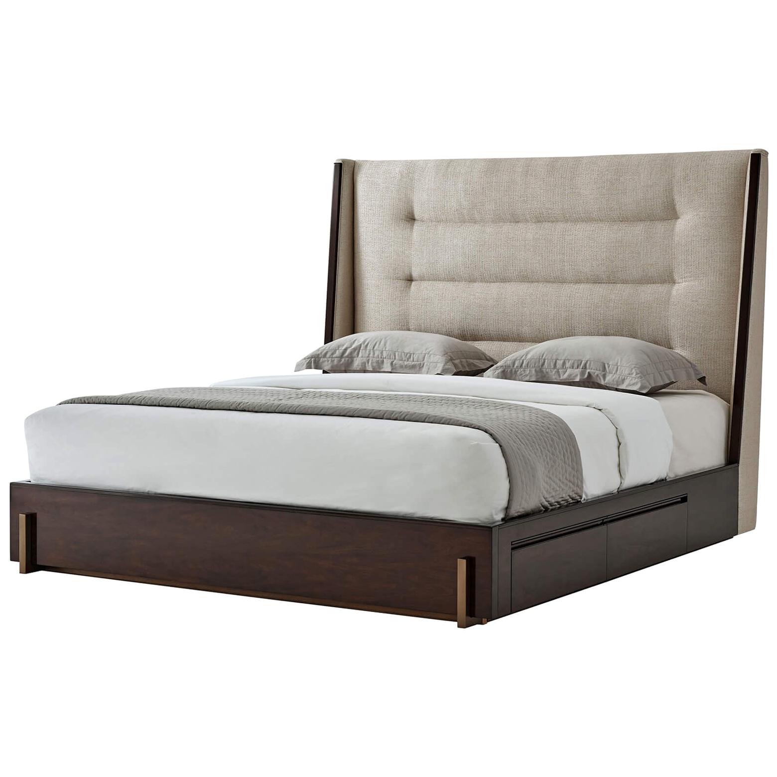 Modern Walnut King Size Bed
