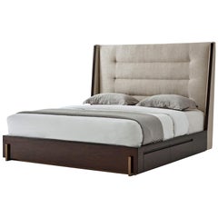 Modern Walnut King Size Bed