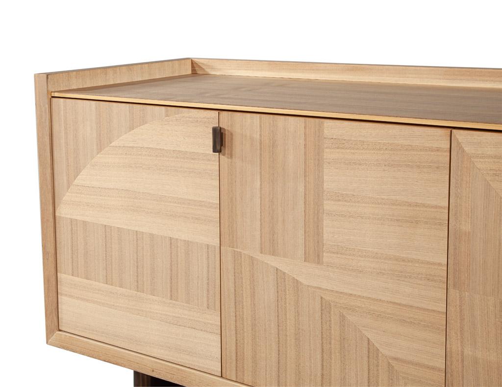 Modern Walnut Marquetry Sideboard in Natural Finish by Baker Furniture For Sale 11