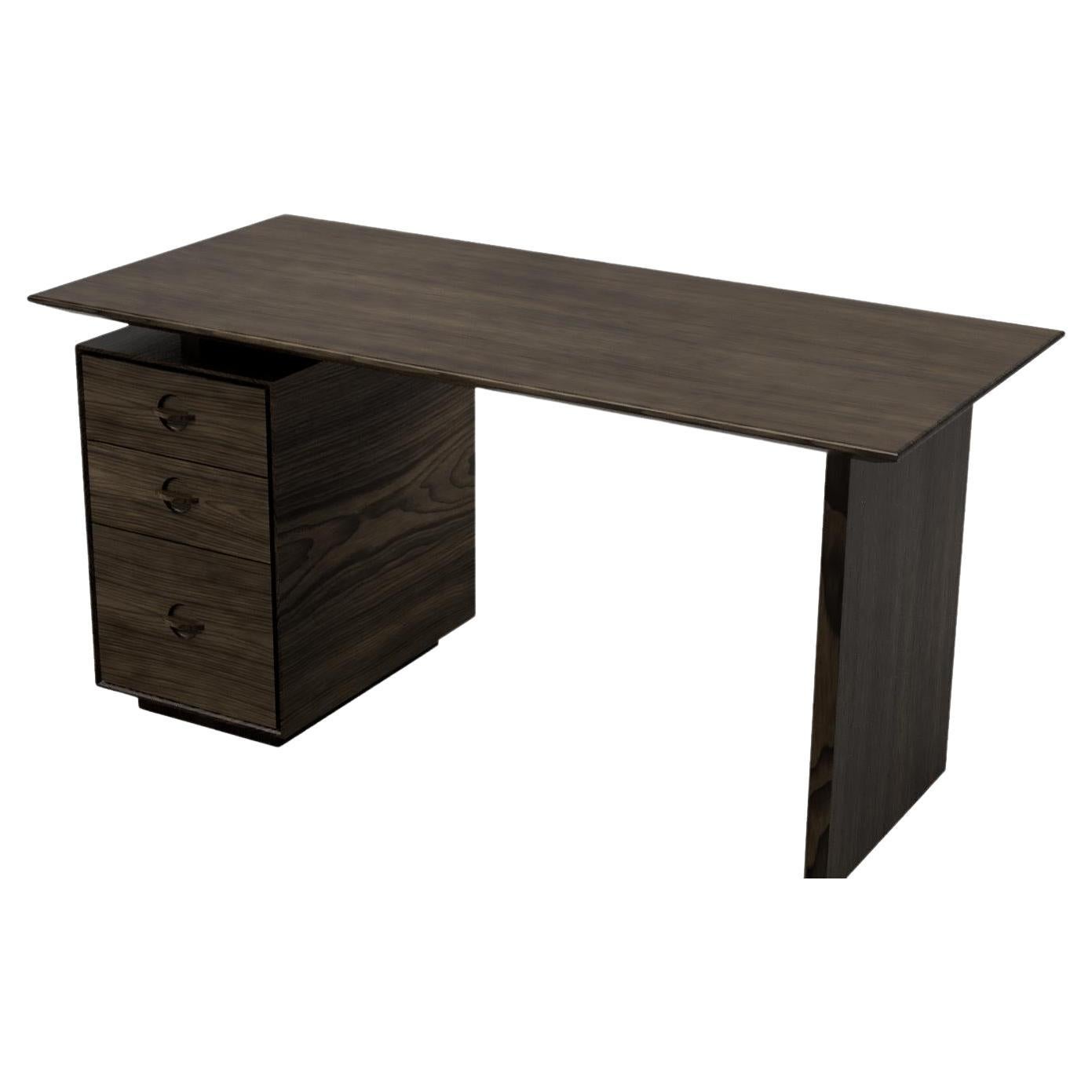 Modern Walnut Odin Desk from the Signature Series by Pompous Fox For Sale