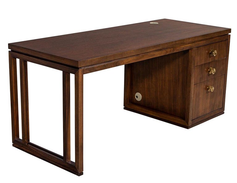 Modern Walnut Office Desk For Sale at 1stDibs