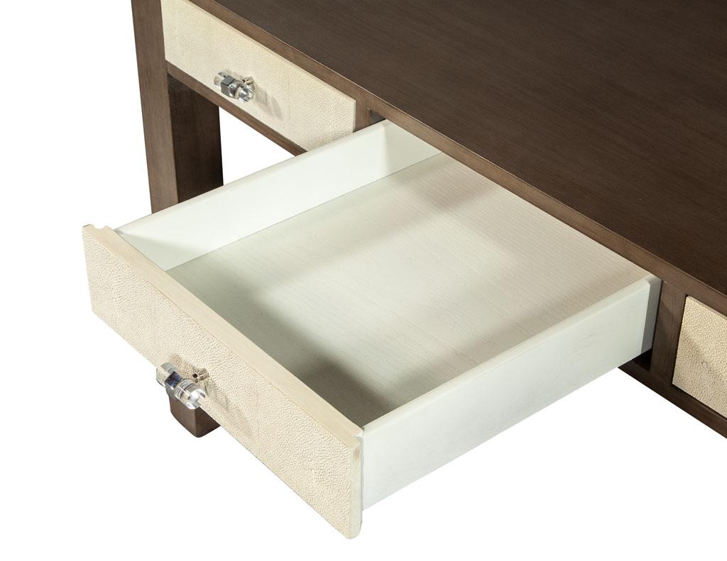 Metal Modern Walnut Parchment Desk