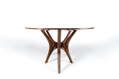 Modern Walnut Shaped-Leg Dining Table