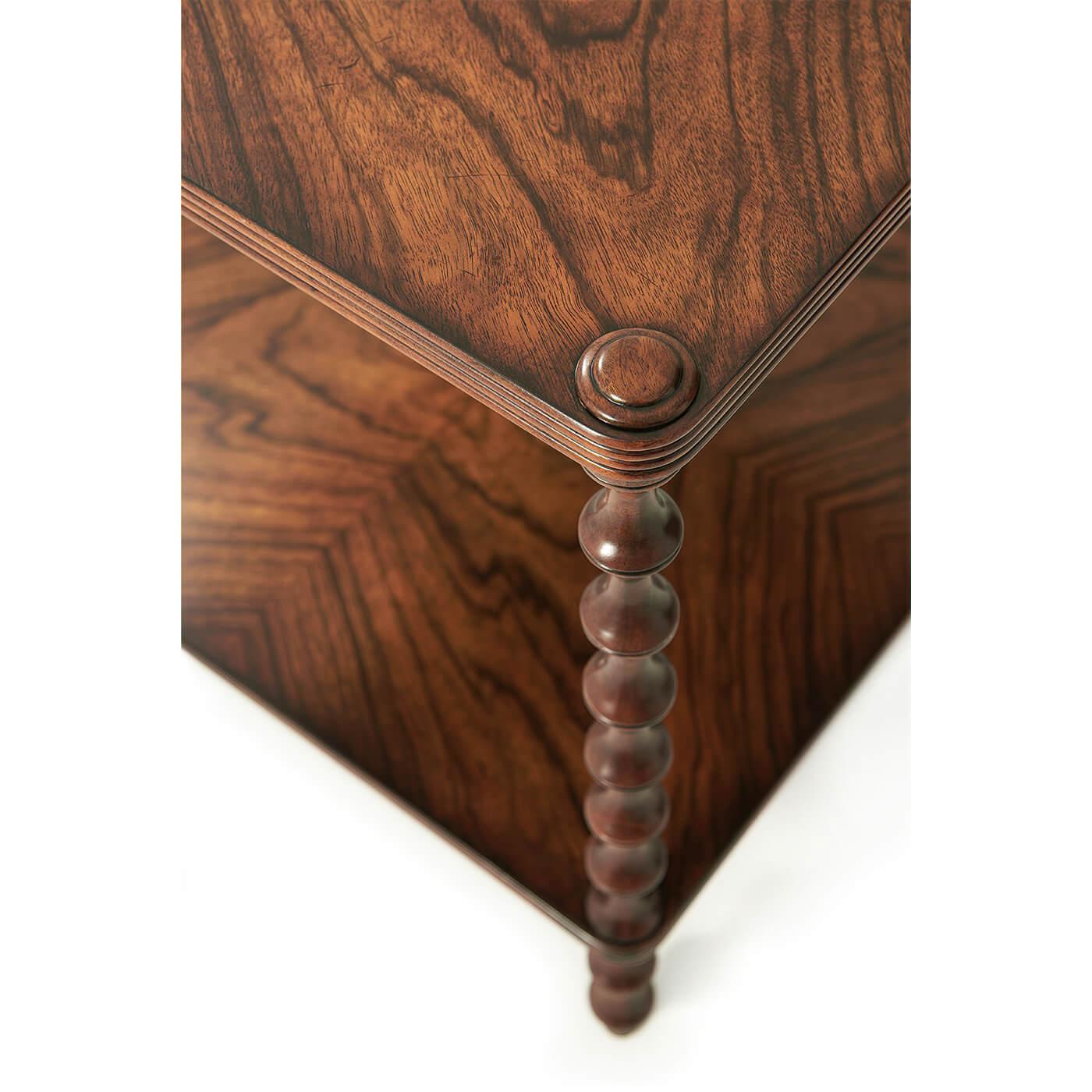 Contemporary Modern Walnut Side Table For Sale