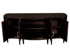 Modern Walnut Sideboard Buffet Fluted Tambour Style Doors