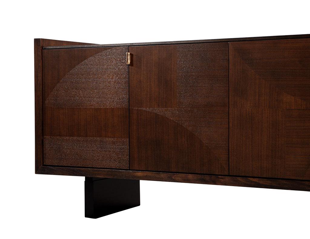 Modern Walnut Sideboard Buffet with Marquetry Inlay For Sale 7