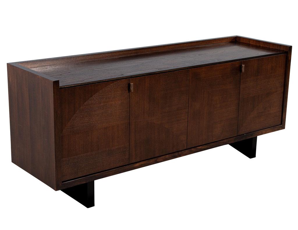 Modern Walnut Sideboard Buffet with Marquetry Inlay For Sale 8