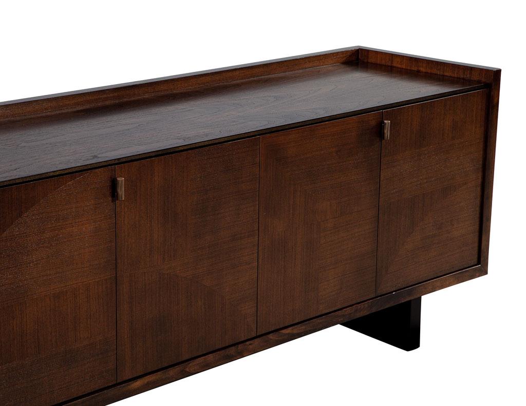 Modern Walnut Sideboard Buffet with Marquetry Inlay For Sale 9