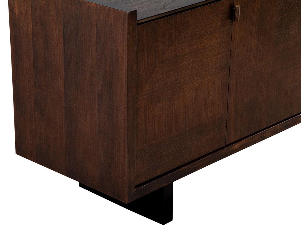 Modern Walnut Sideboard Buffet with Marquetry Inlay For Sale 10