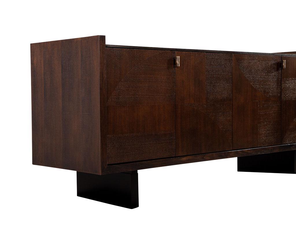 Modern Walnut Sideboard Buffet with Marquetry Inlay For Sale 3