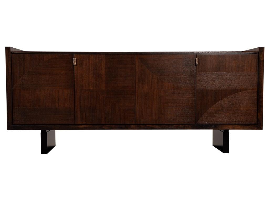 Modern Walnut Sideboard Buffet with Marquetry Inlay For Sale 4